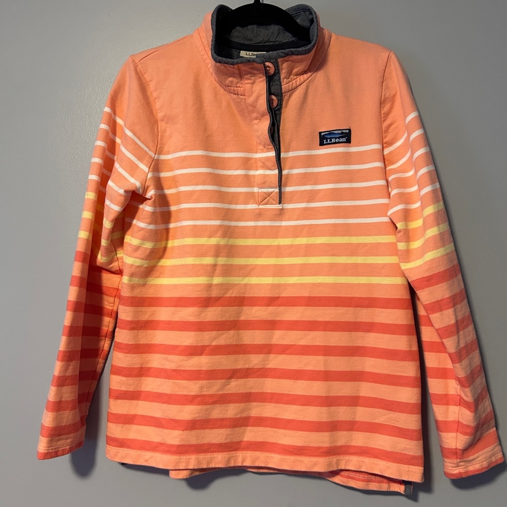 L.L. Bean Coral and Navy Rugby